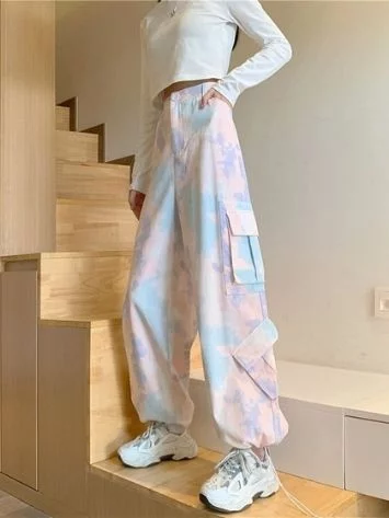 Juku Girls - Tie Dye Cargo Harem Pants